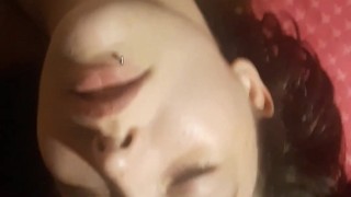 Quick cum facial for ali
