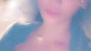 Petite girl skating almost naked at a public skate park 