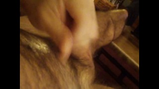 Cock close-up jerk off in socks
