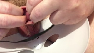 Foreskin Play and Mask Cum