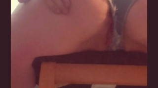Hot Amateur MILF shakes ass in booty shorts and no panties