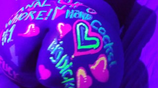 GITD BBW Blacklight ass tease