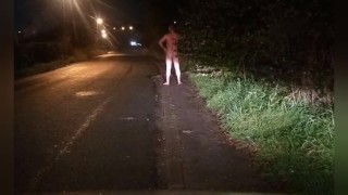 Nude on street