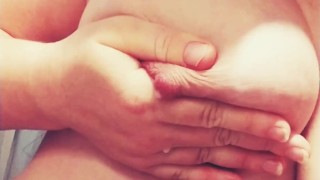 Redhead milf with big Lactating boobs squirting milk