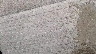Relief on the Stoop- almost caught ! trans piss