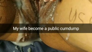 Your wife become cumdump and let any guys cumming inside her pussy! [Cuckold.Snapchat]