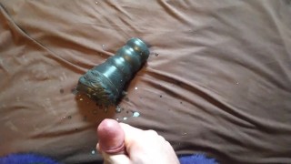 Lucer cums on his toy. 
