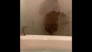 Bbw twerks for me in Vegas shower 