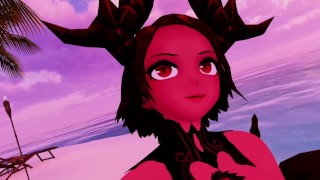 Horny Devil's Sexy Moans on the Beach
