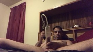 Penis play with penis pump 