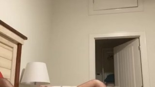 Shooting my cum all over the bed