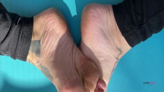 Sweaty Small Feet Foot Play On Yoga Mat Trailer