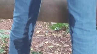 Public wetting jeans
