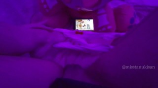 Japan schoolgirl caught touching her virgin pussy watching Hentai uncensored and big squirt