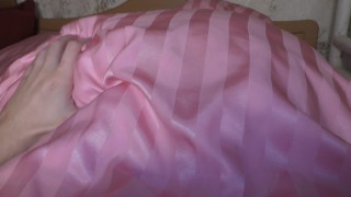 Hidden creampie slut-girl pussy under blanket! No-condoms no birth control pills