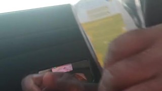Watchingvporn in the car, jacking off