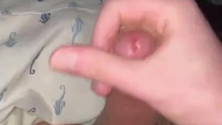 Hung guy jerks off with massive cum shot
