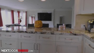 Step-Brother Jerked Inside Pumpkin Beside Girlfriend - NextDoorTaboo