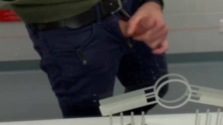 Jerking off at the train station