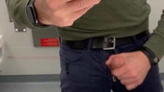 Jerking off at the train station