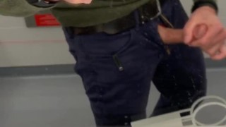 Jerking off at the train station