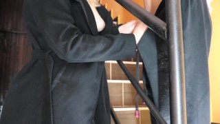 She Caught me and Started Jerking off my Cock. I came on her Tits.