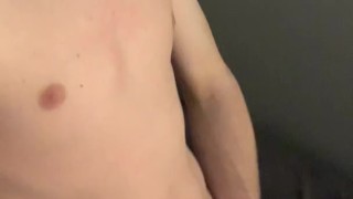 Twink humps his bed naked