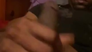 stroking this chocolate dick