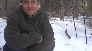 Pissing in the Snow MILF Amateur Blonde PAWG Frangelica PlanetFunCamp