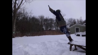 Pissing in the Snow MILF Amateur Blonde PAWG Frangelica PlanetFunCamp