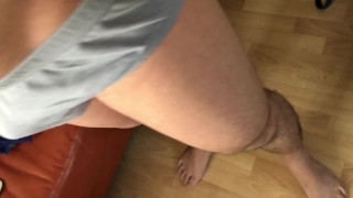 Muscle Asian In underwear with pee stain