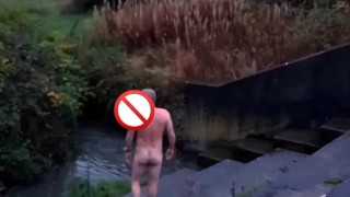 Full nude by wire swinging balls