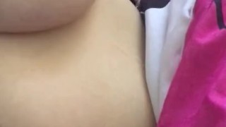 Playing with my very hard nipple