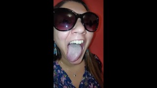 Girl Long Tongue and Burping