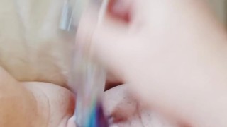 Moaning playing with wet pussy