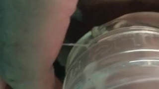 Cumming with my stepsons masturbation toy.