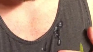 Behind the scenes look at me eating up a cumshot from off of my face as a result of my self facial. 