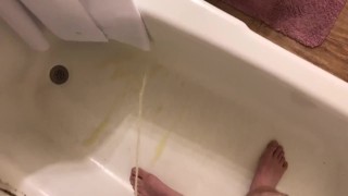 Peeing in the bathtub