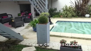 two sexy puppy fuck bareback in exhib garden outdoor rish with breed hole