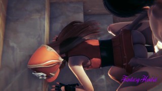 Guilty Gear Hentai 3D - May Is fucked in the stairs