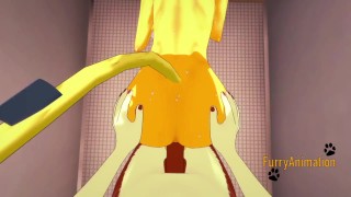 Furry Yaoi Hentai 3D Yiff - Egyptian cat is fucked by a dog in toilet