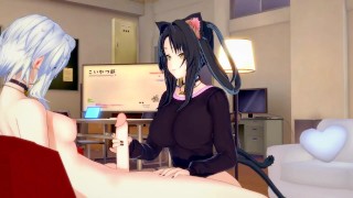 [DxD] Futanari Koneko fuck Kuroka(3d hentai)