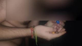 Hairy 18 Years old Slutty Boy Stuffs His Ass With M&M's and EAT them !
