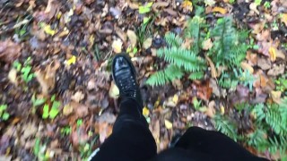 19 year old frat boy Jesse Gold walks around and jerks off in the woods