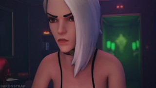 Ashe and Mercy Halloween Futa Blowjob