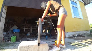 DIY Floating Table 3.1 - Welding 4k HD Teaser - downblouse and nip slip (Music)