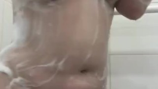 Horny teen showered in piss and soap