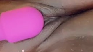 Pink pussy squirts from vibrator 