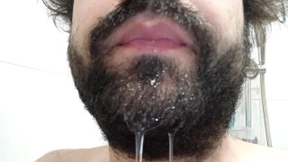 Long pissing in a glass and drink my own pee