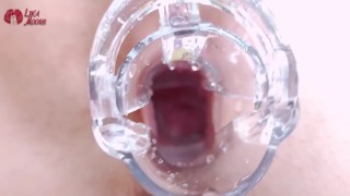 Extreme Pussy Close Up. Vaginal dilator